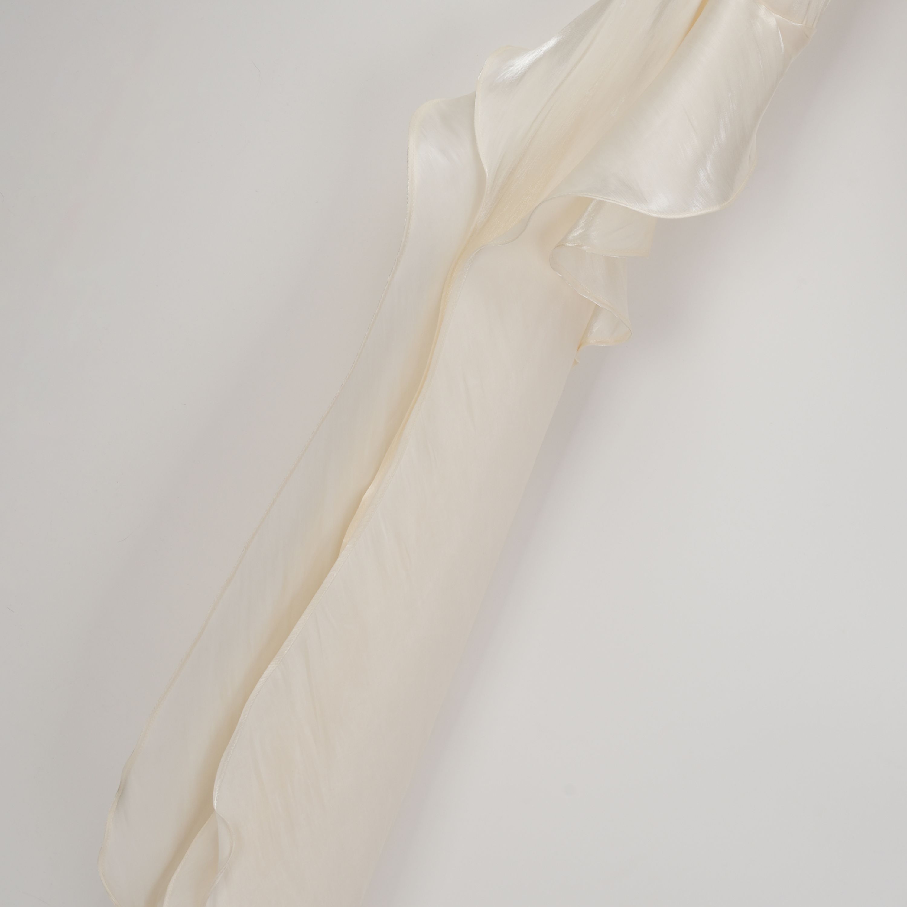 Gustave Neutral Ruched Cape Ruffled Maxi Dress