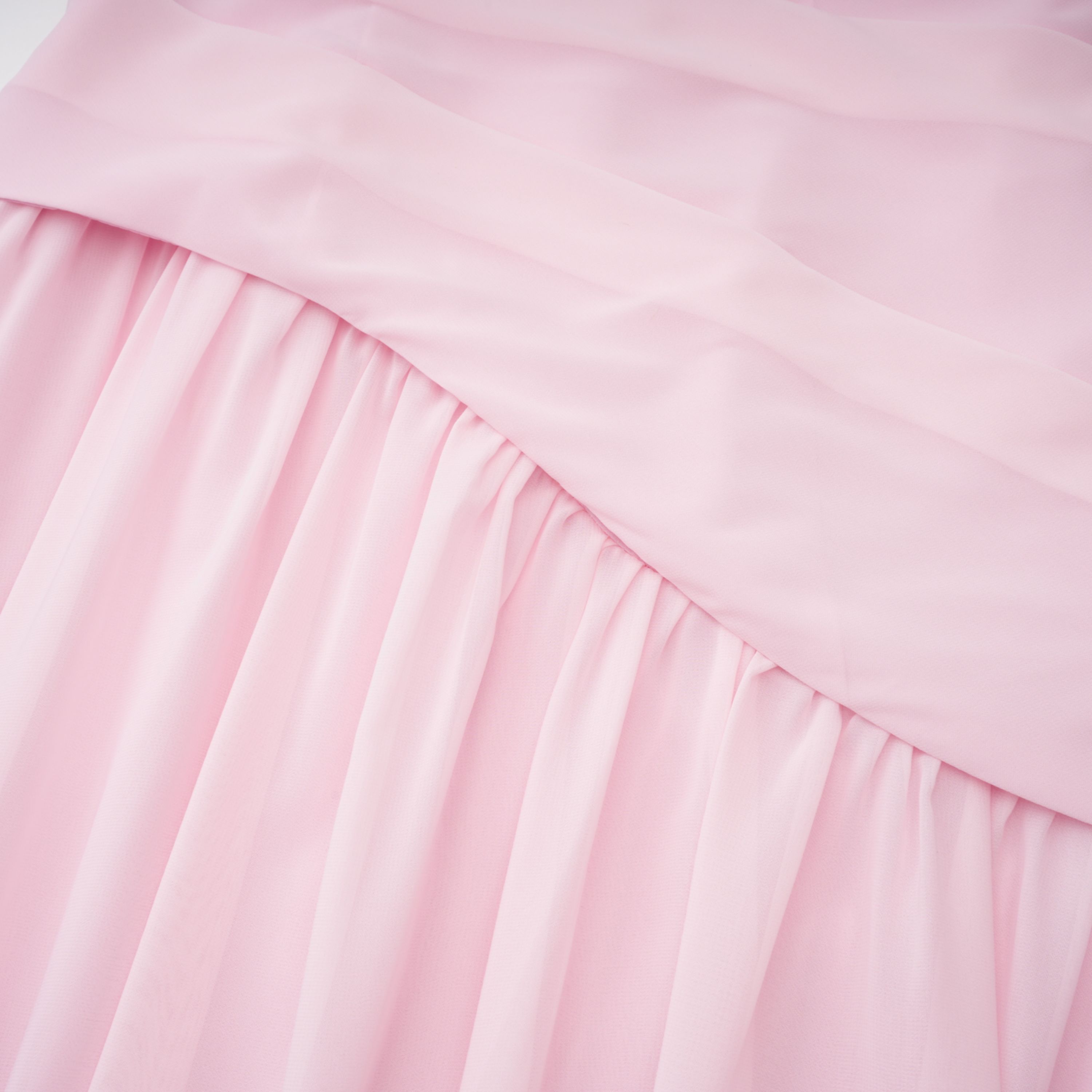 Romane Pink Strapless Corset Chiffon Maxi Dress