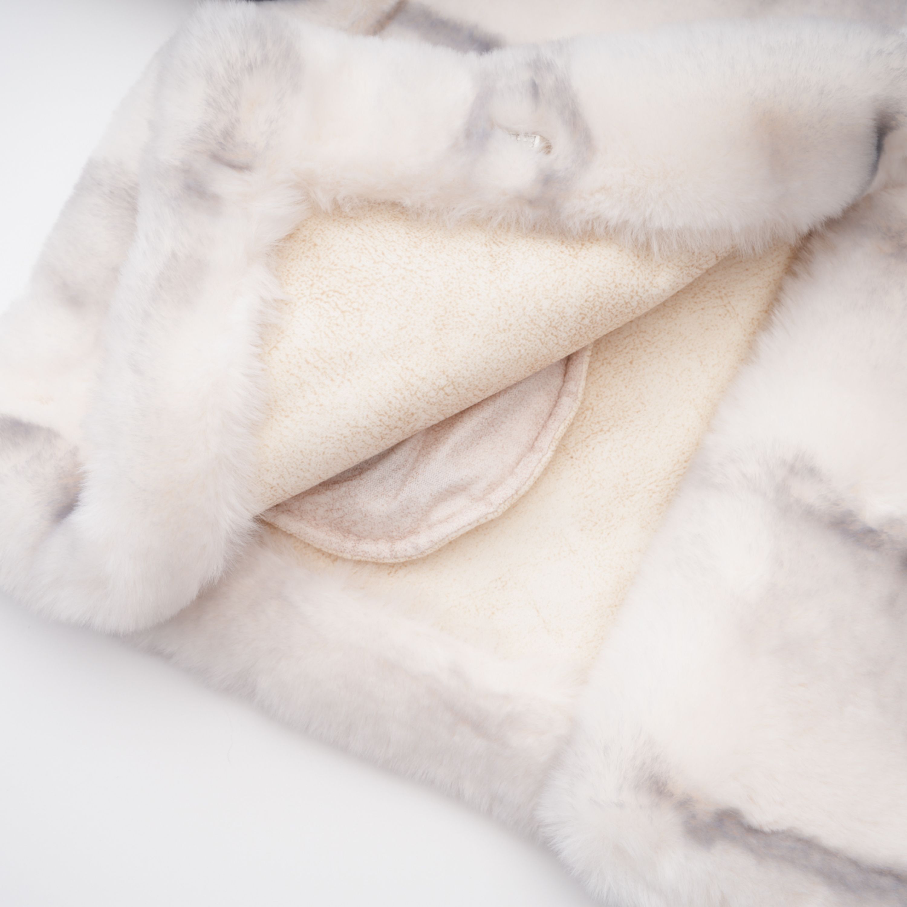 Alina White Gradient Faux Fur Short Coat