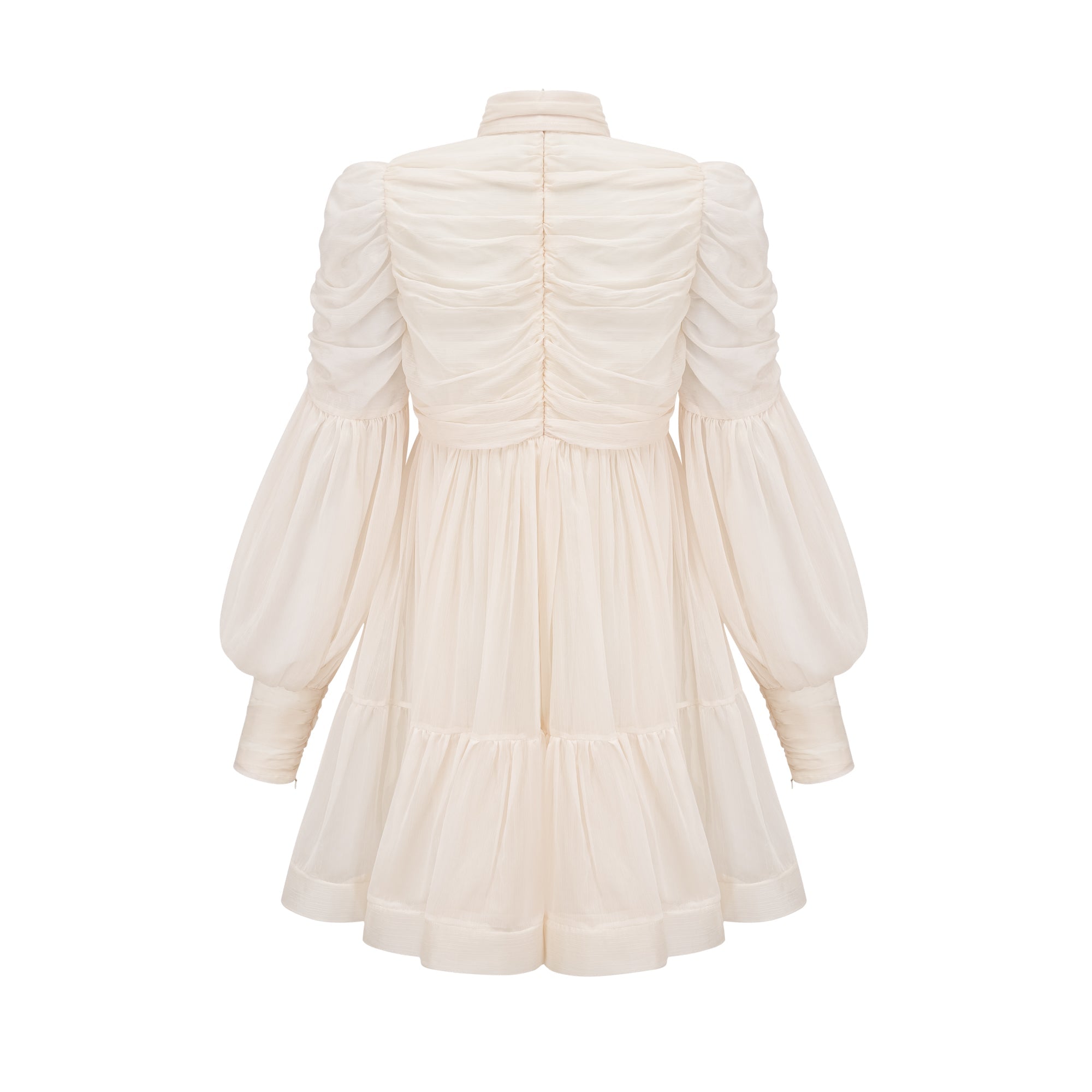 Thibaulte tuck-detail pleated tulle mini dress