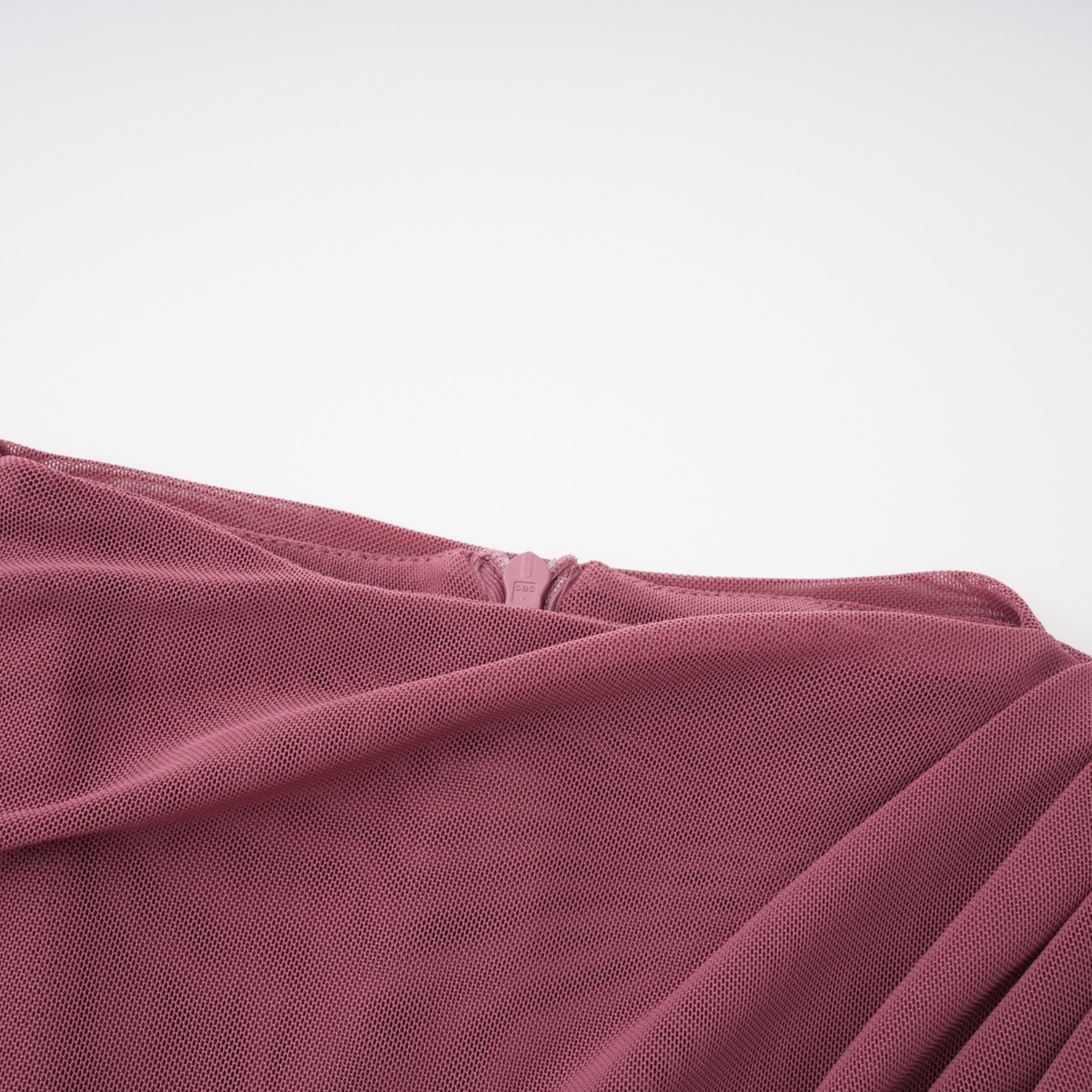 Liliana Brown Asymmetrical Ruched Cape Maxi Dress