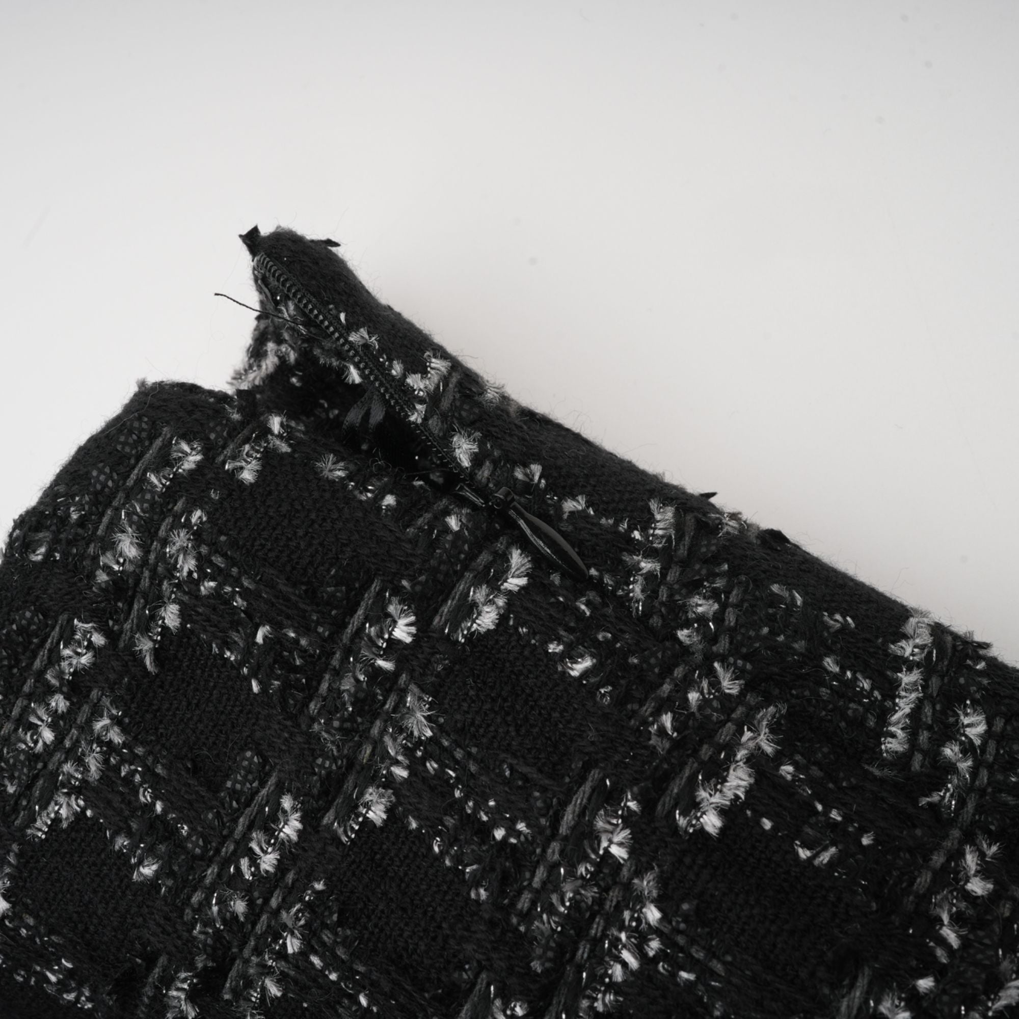 Axelle black checked tweed vest top & skirt matching set