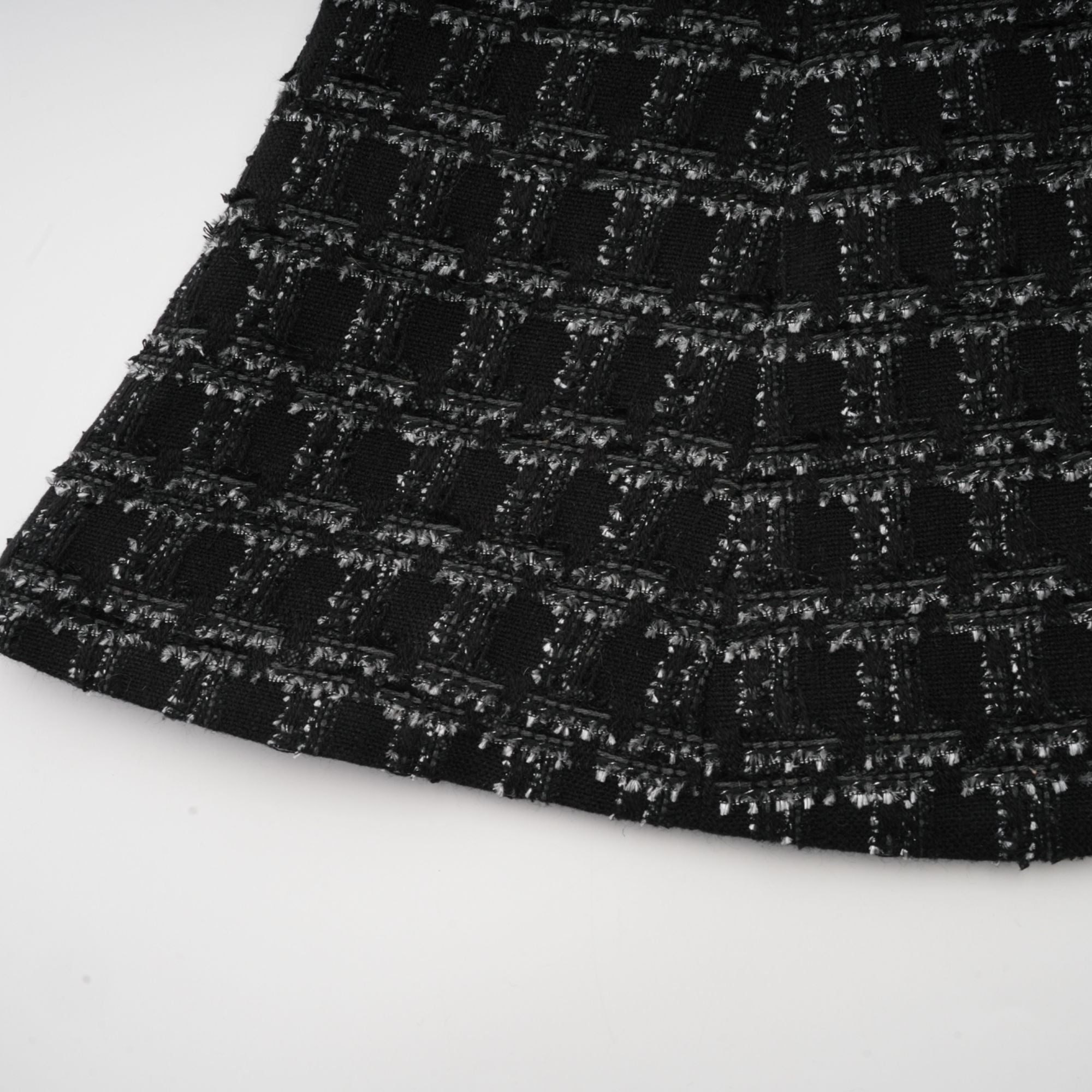 Axelle black checked tweed vest top & skirt matching set
