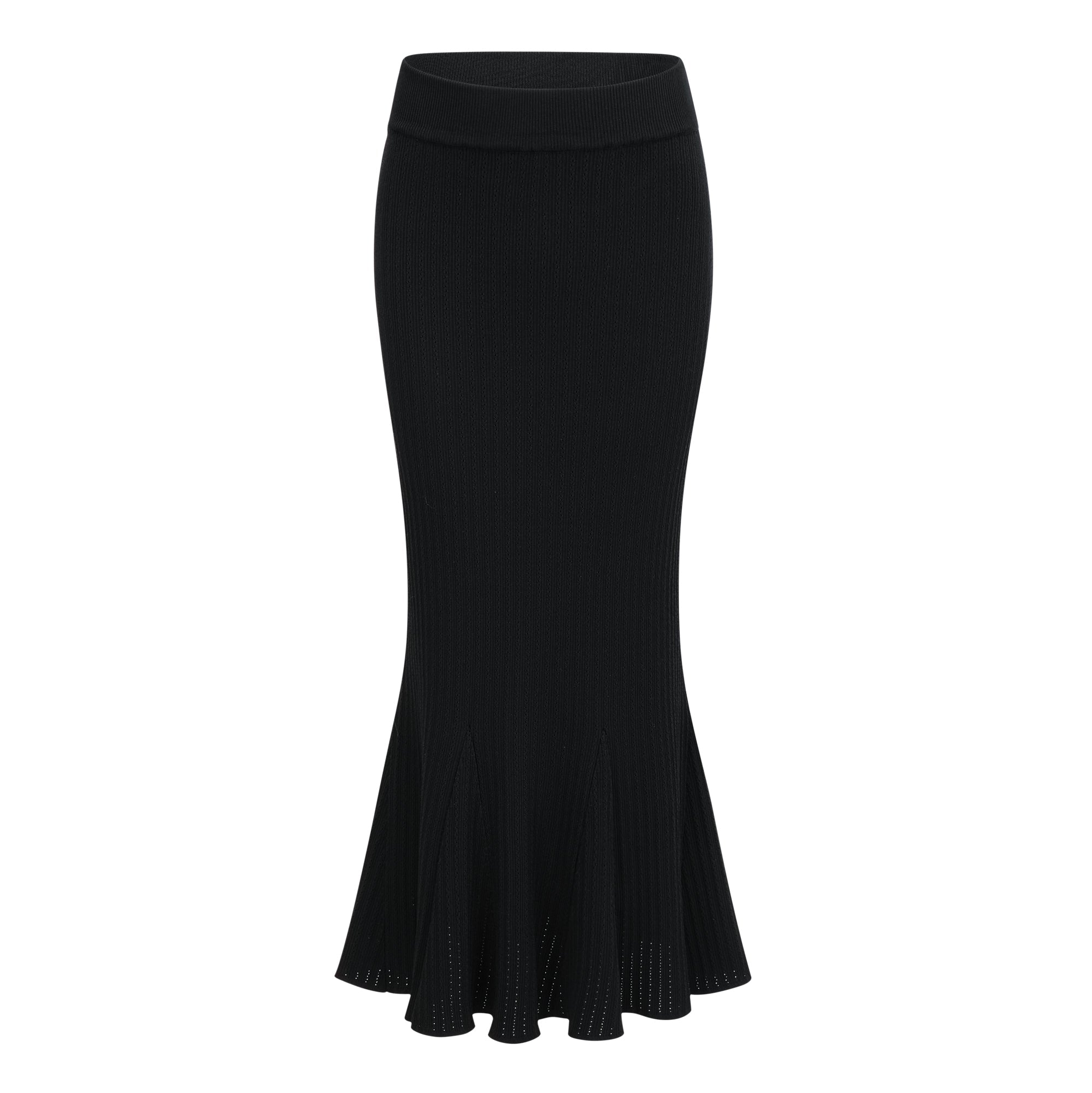 Ellinor Black Embellished Knit Top & Skirt Set