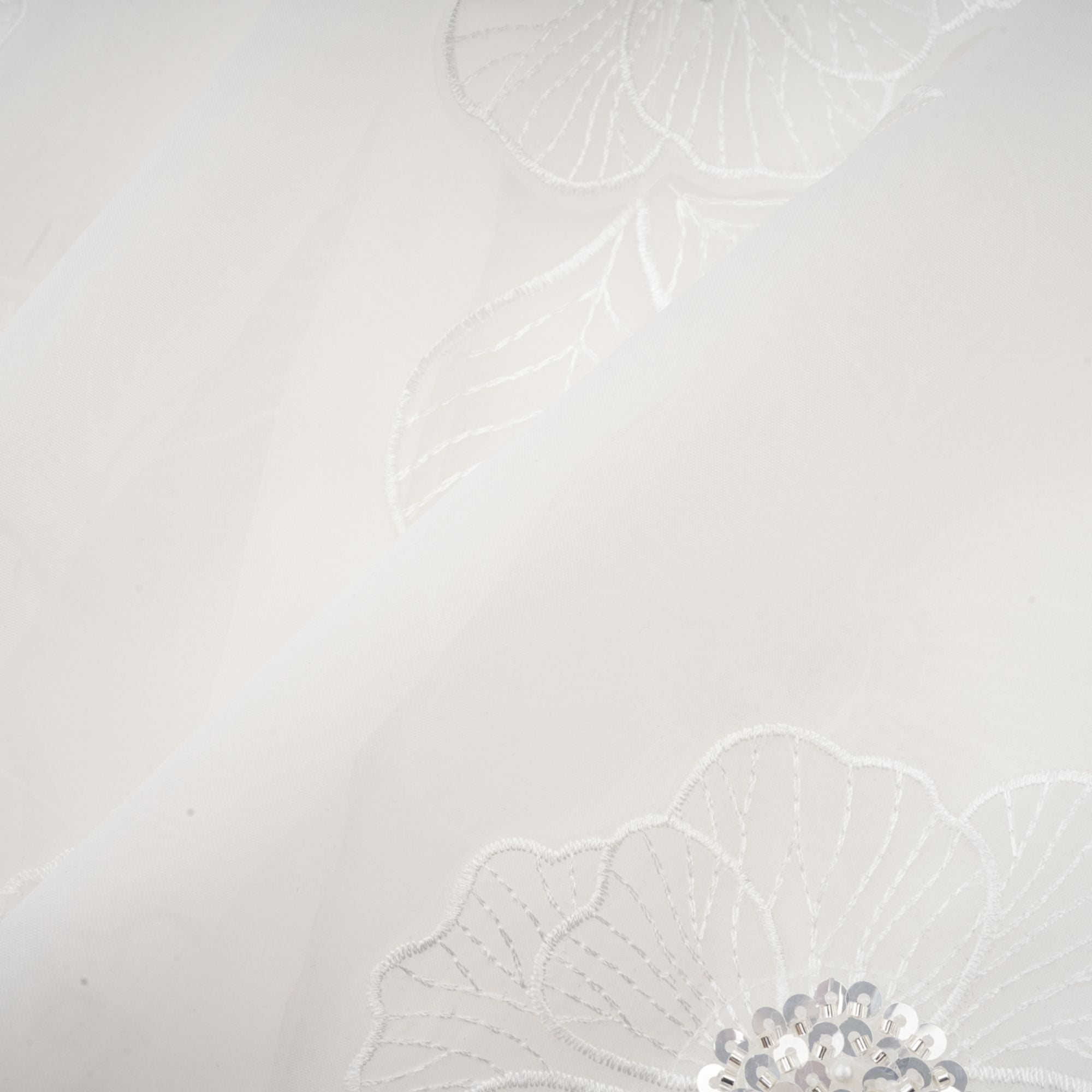 Béatrix white embellished semi-sheer shirt