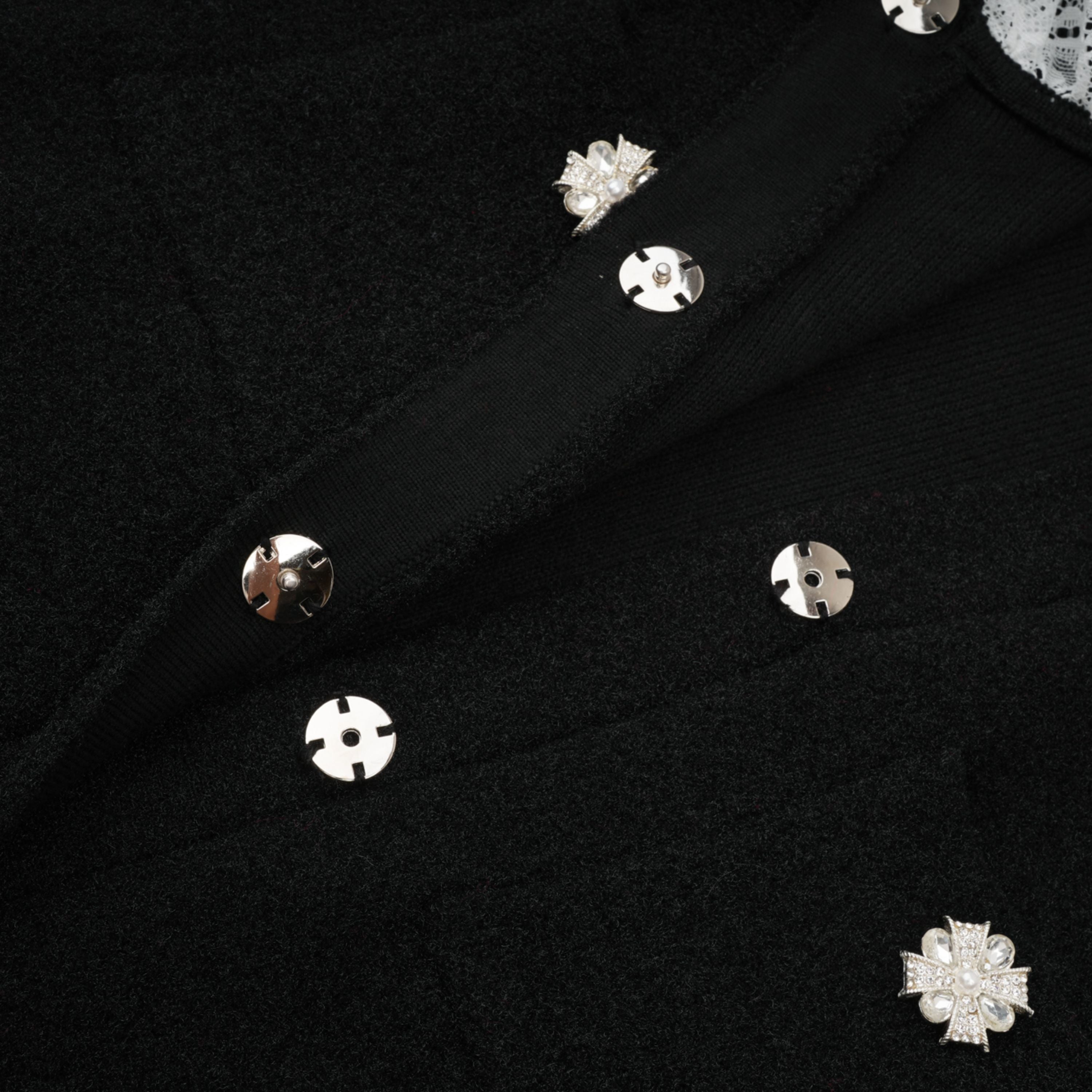 Ellinor Black Embellished Knit Top & Skirt Set
