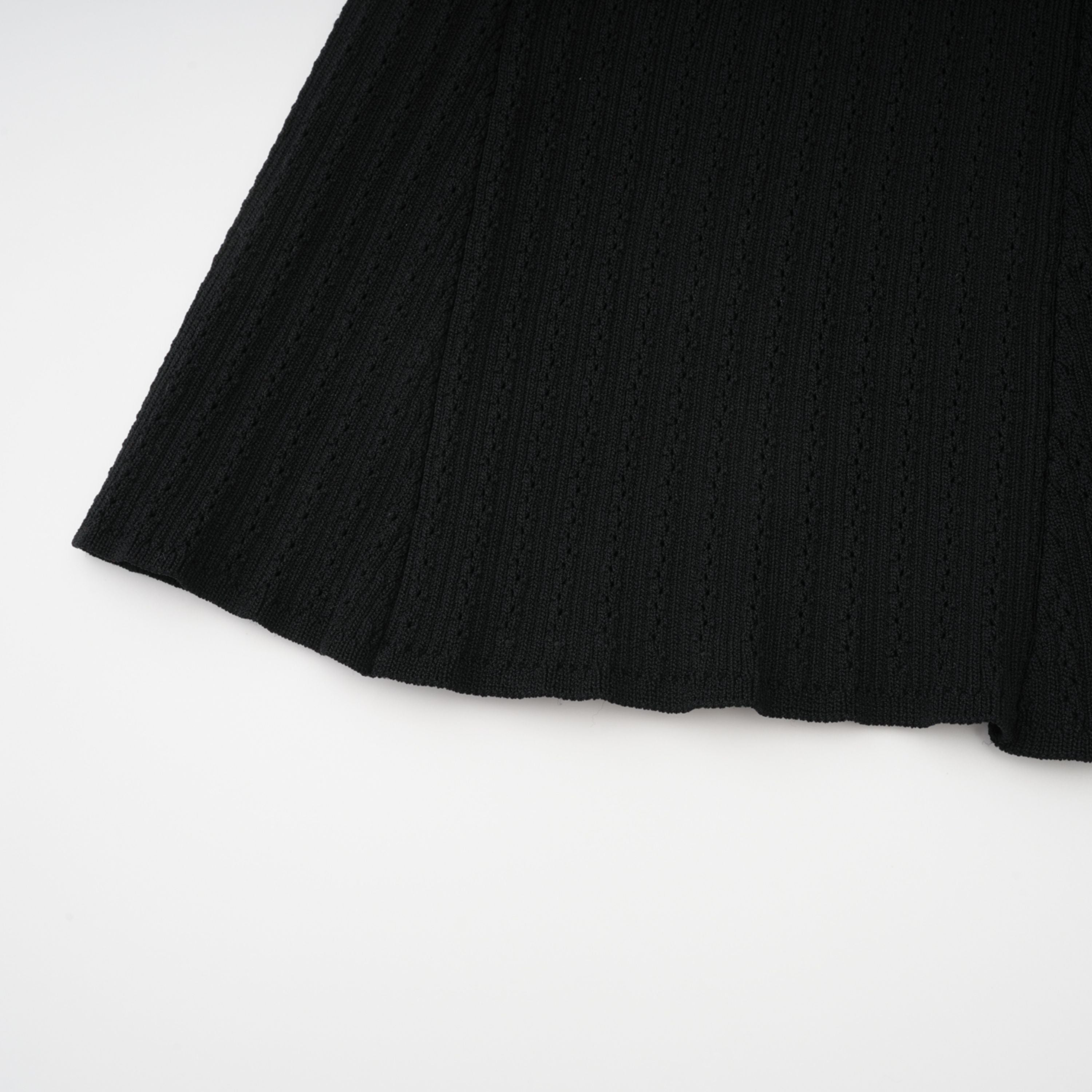 Ellinor Black Embellished Knit Top & Skirt Set