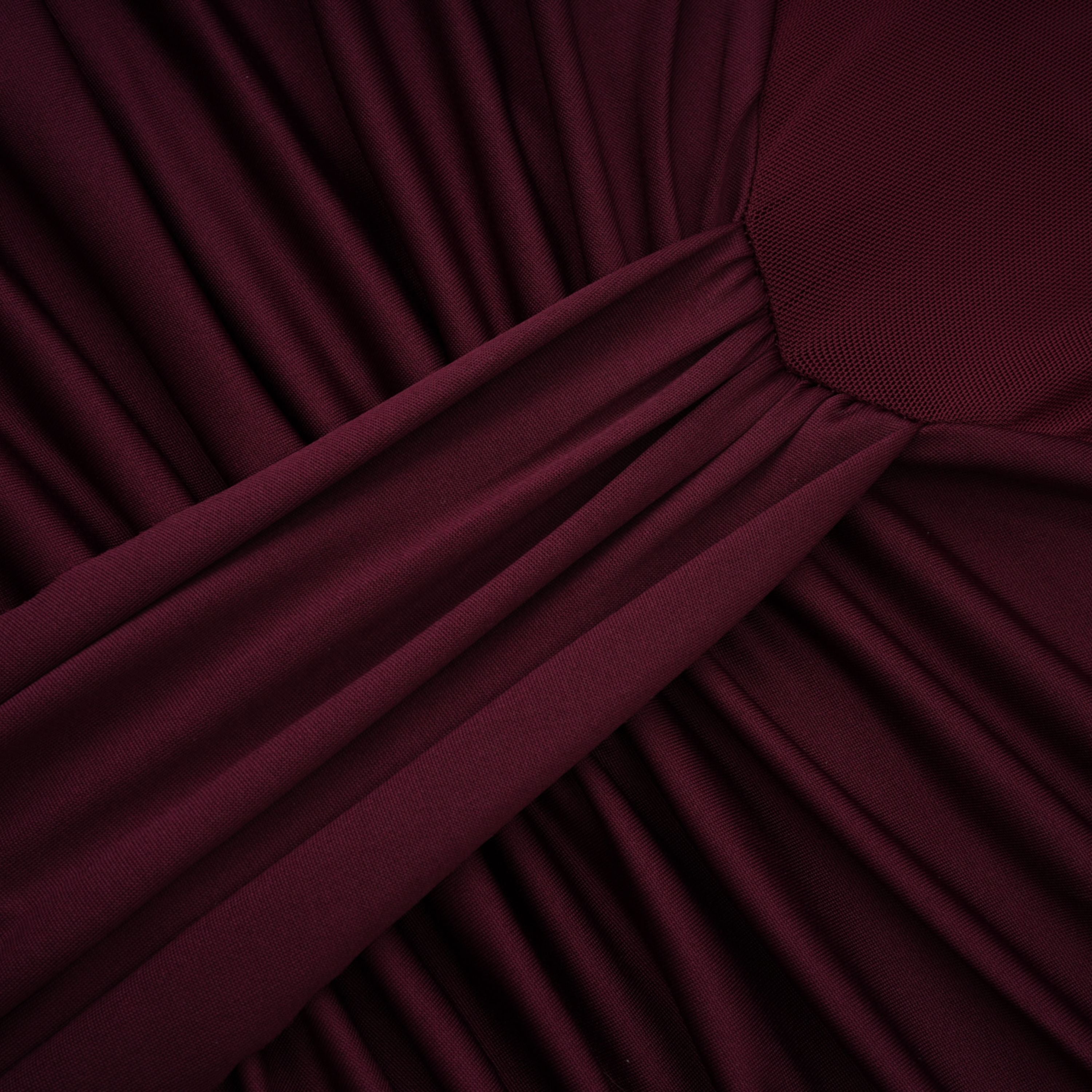 Amandine Burgundy Halterneck Gathered Maxi Dress