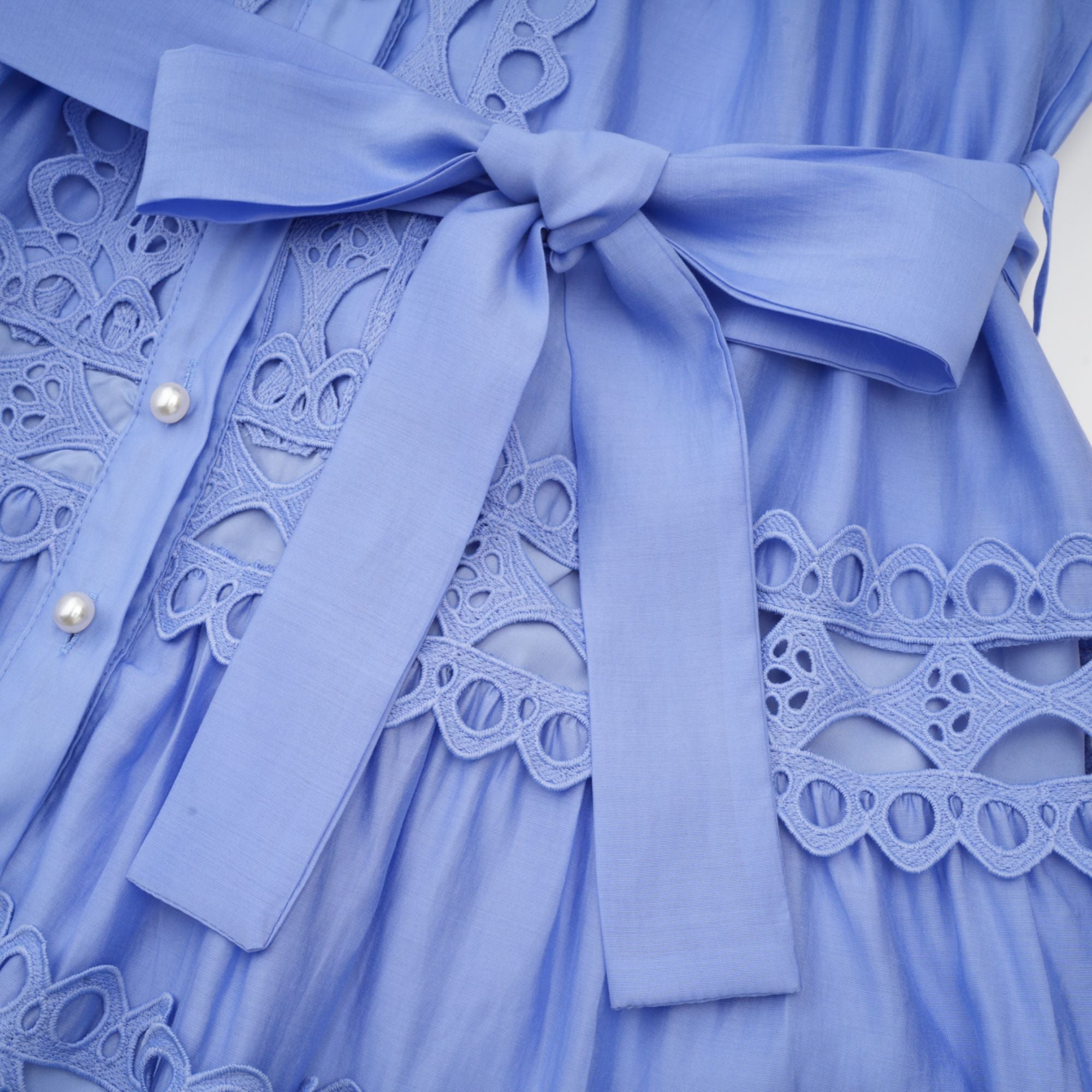 Nova blue cut-out belted mini dress