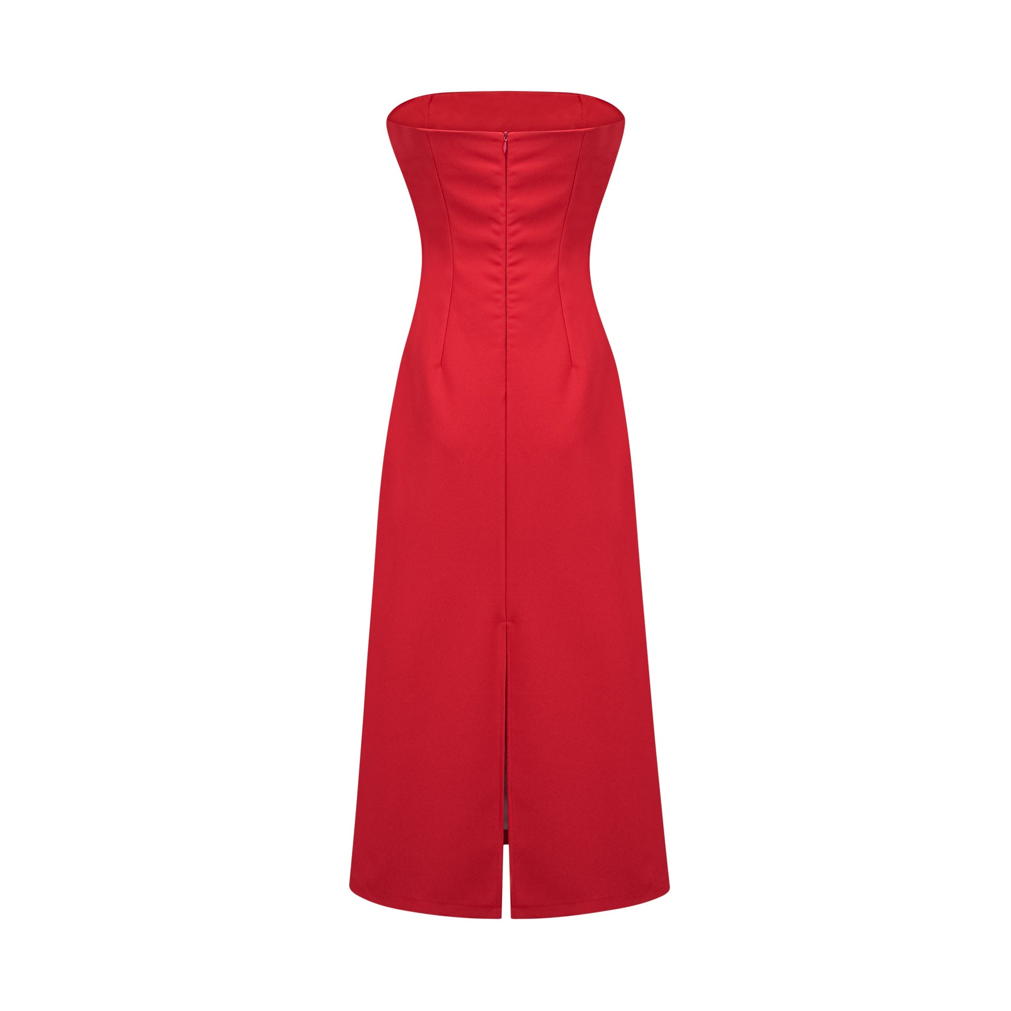Irène Sequin Embroidered Off-Shoulder Midi Dress in Red