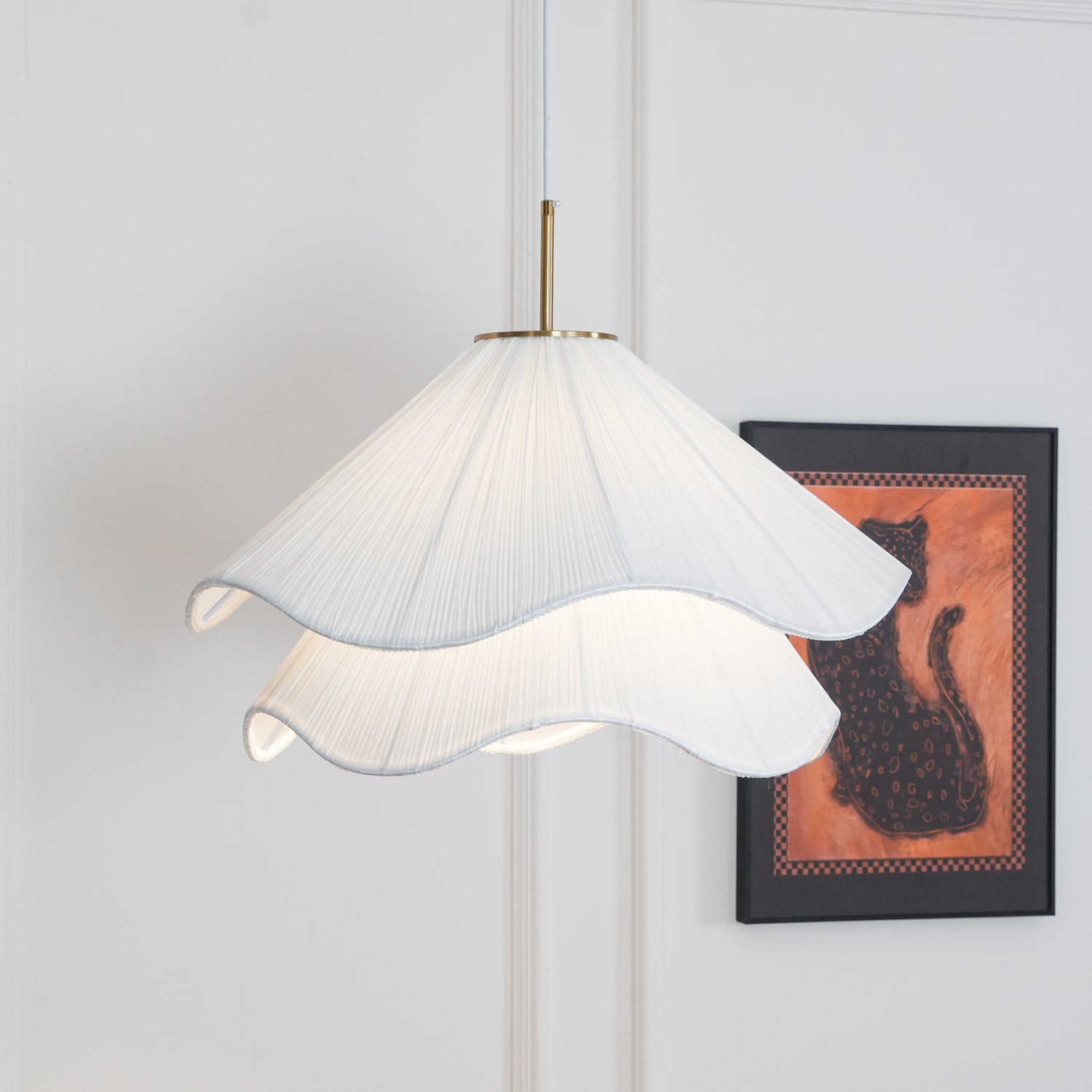 Pendant Light Layered Fabric Shade | Ceiling Mounted Fixture