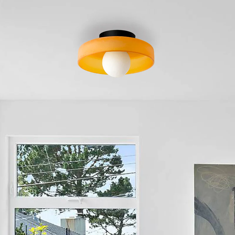 Ceiling Light | Round Glass Flush Ceiling Fixture
