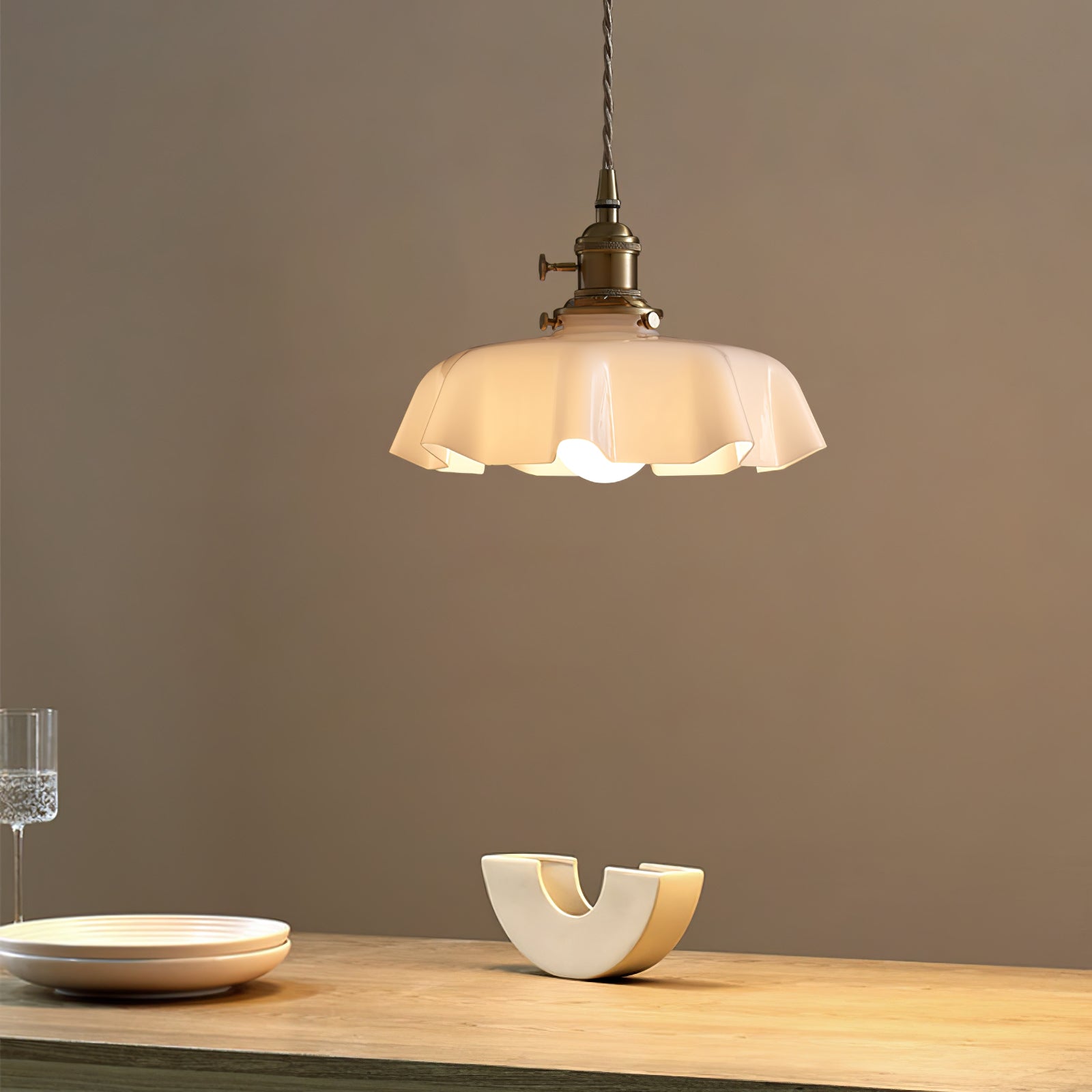 Pendant Light Scalloped  | French Flower Ceiling Lamp
