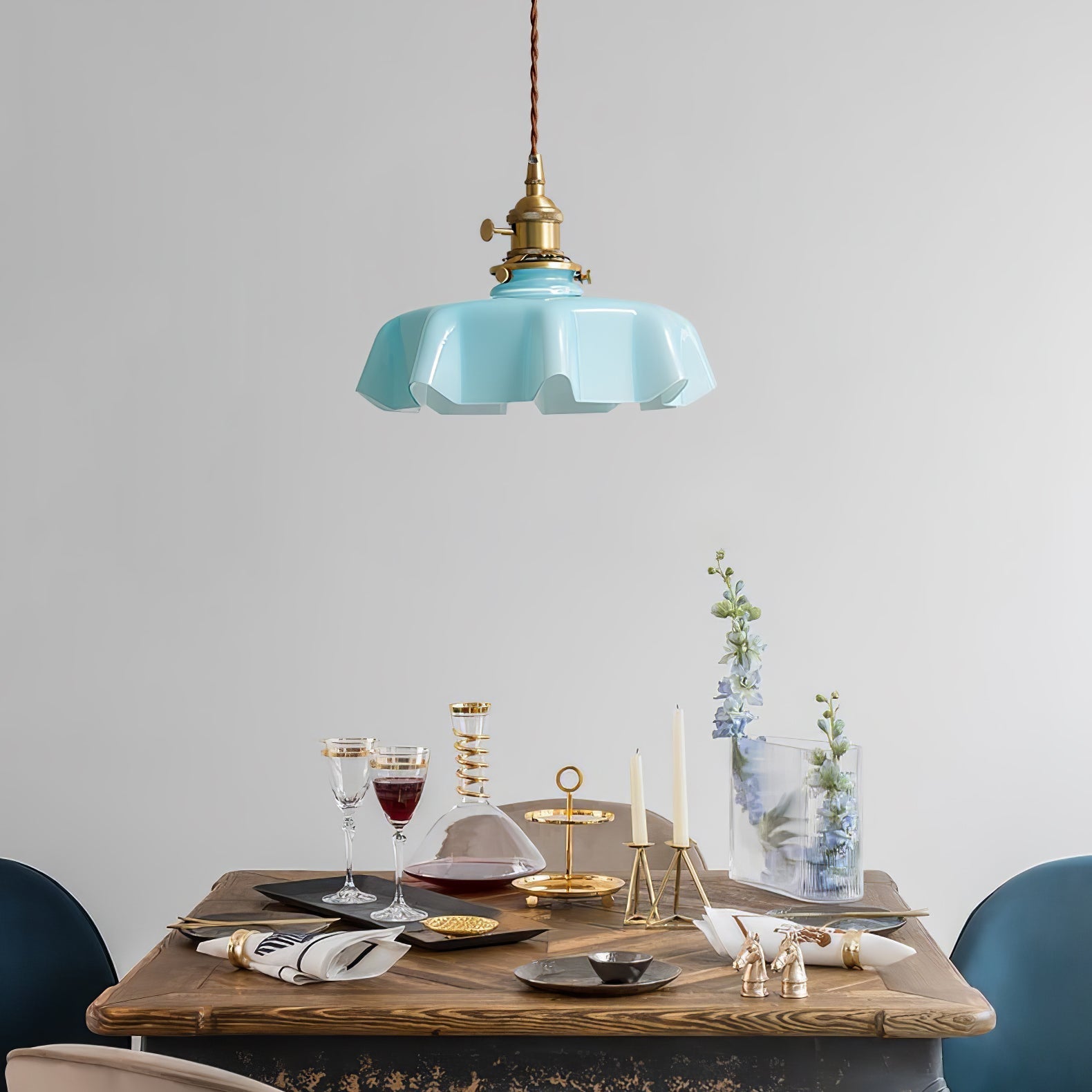 Pendant Light Scalloped  | French Flower Ceiling Lamp