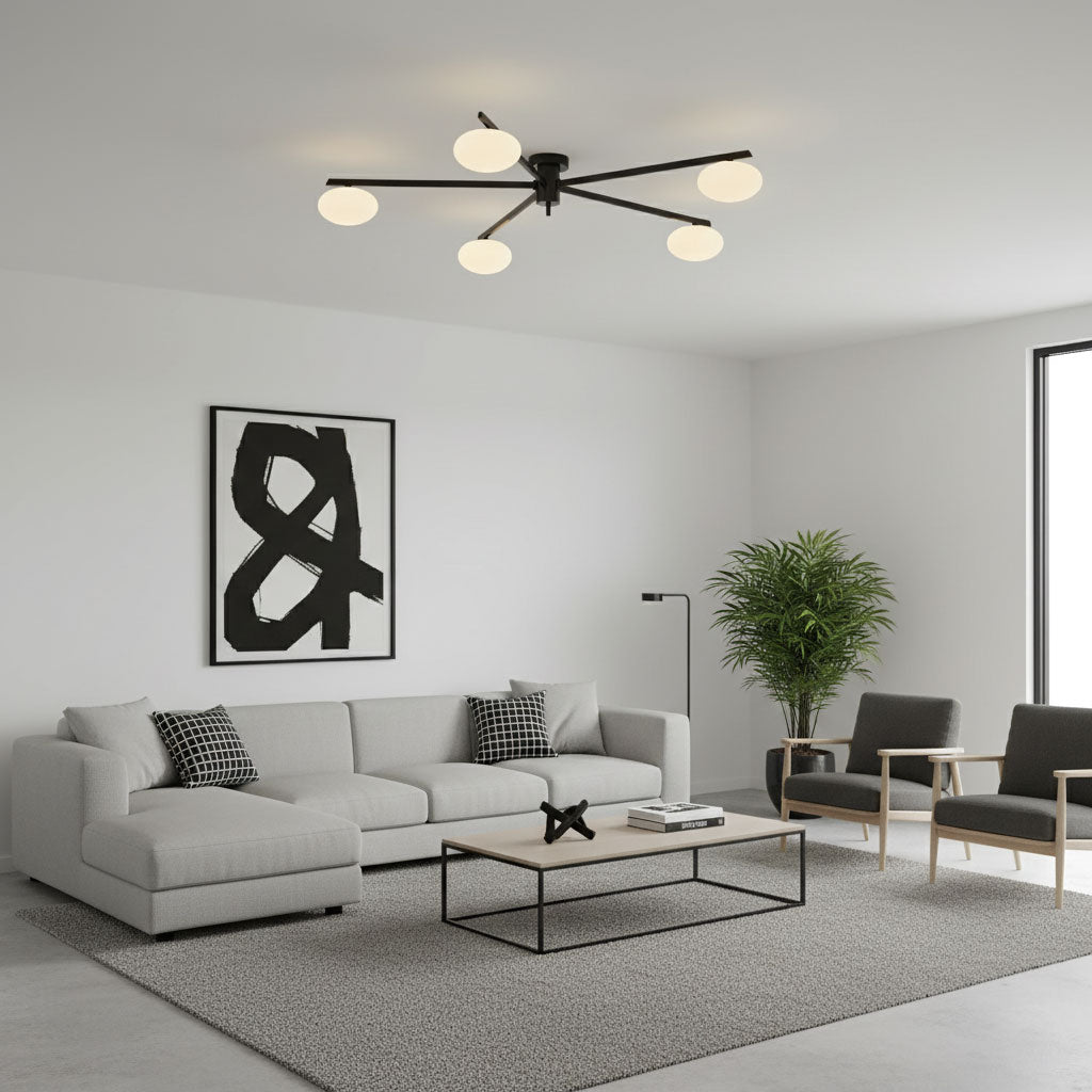 Ceiling Light | Multi-Arm Linear Glass Shade