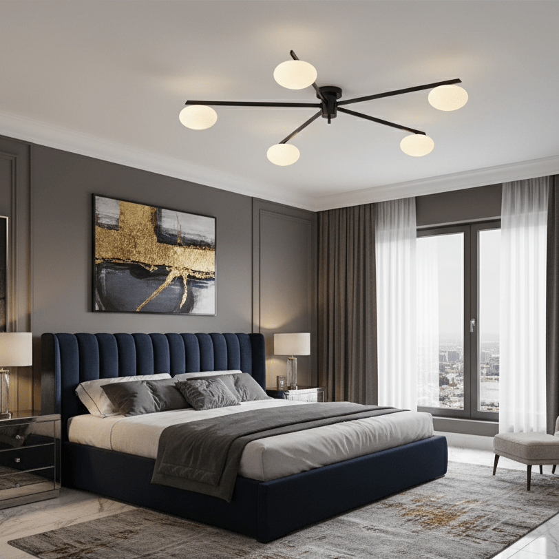 Ceiling Light | Multi-Arm Linear Glass Shade