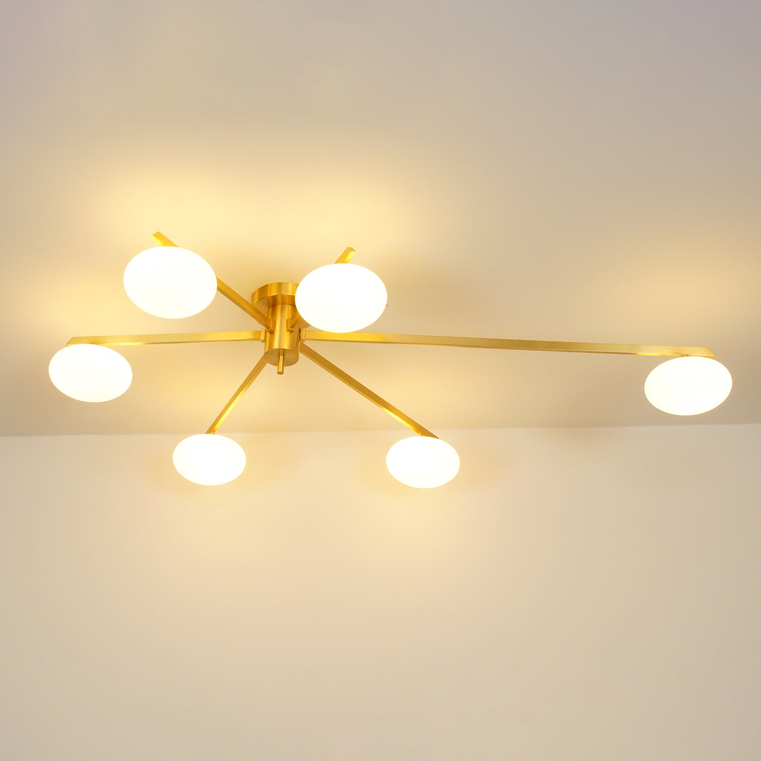 Ceiling Light | Multi-Arm Linear Glass Shade