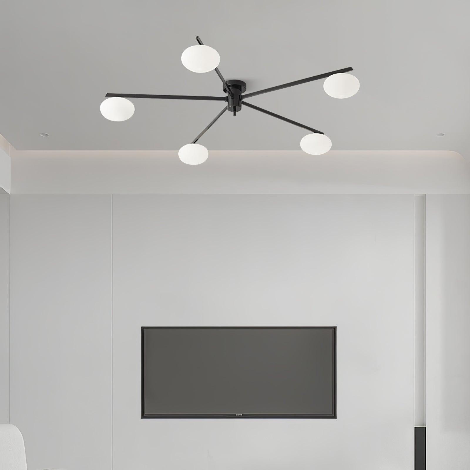 Ceiling Light | Multi-Arm Linear Glass Shade
