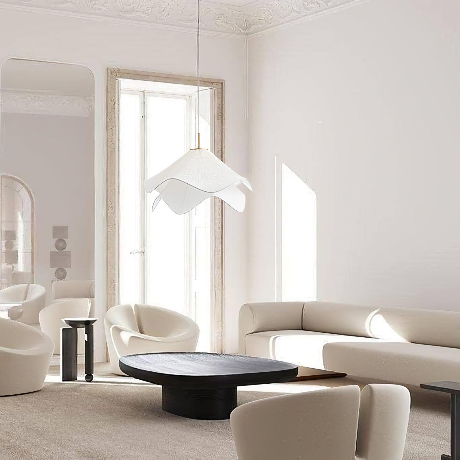 Pendant Light Layered Fabric Shade | Ceiling Mounted Fixture