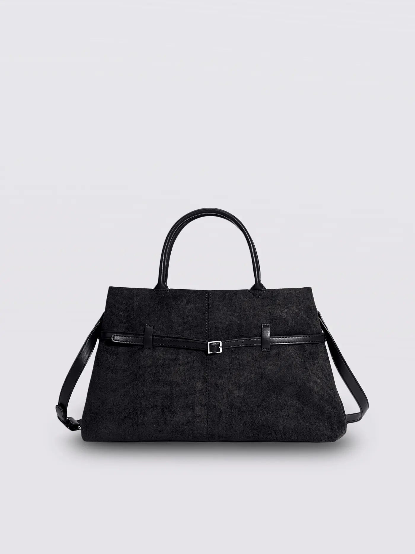 Suede Shopper with Adjustable Strap
