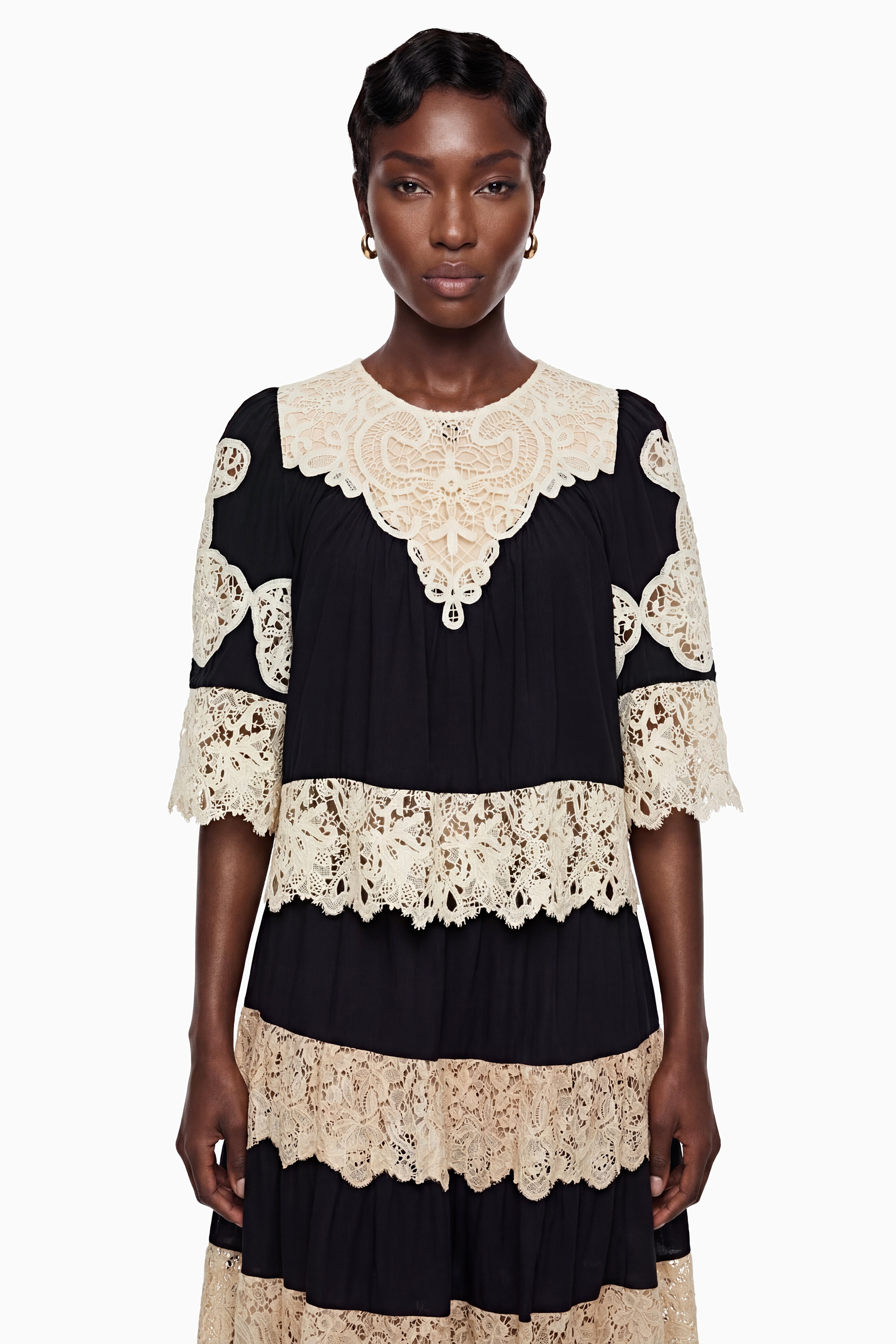 Stella Black Floral Lace Top