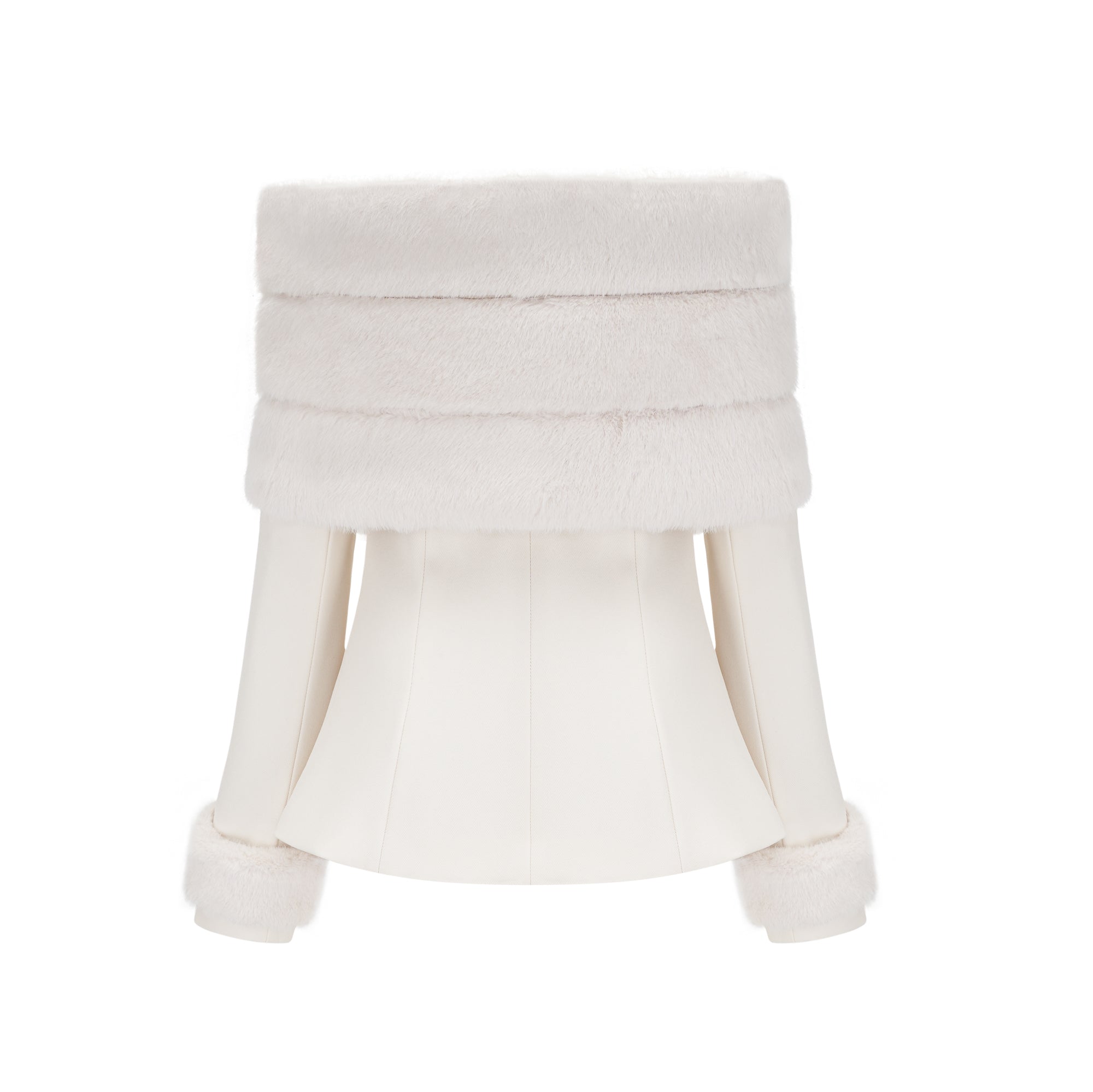 Caitlin Faux-fur Jacket & Skirt Matching Set