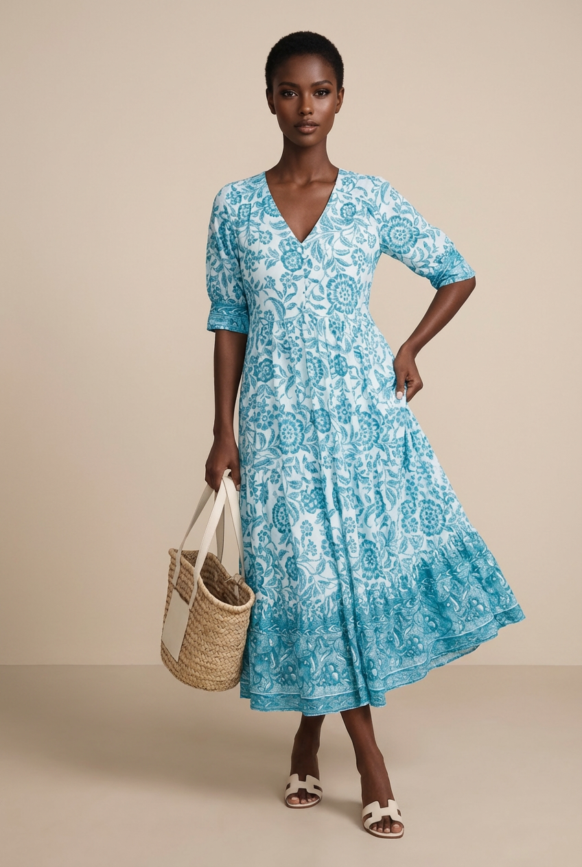 Keisha | Graceful V-Neck Floral