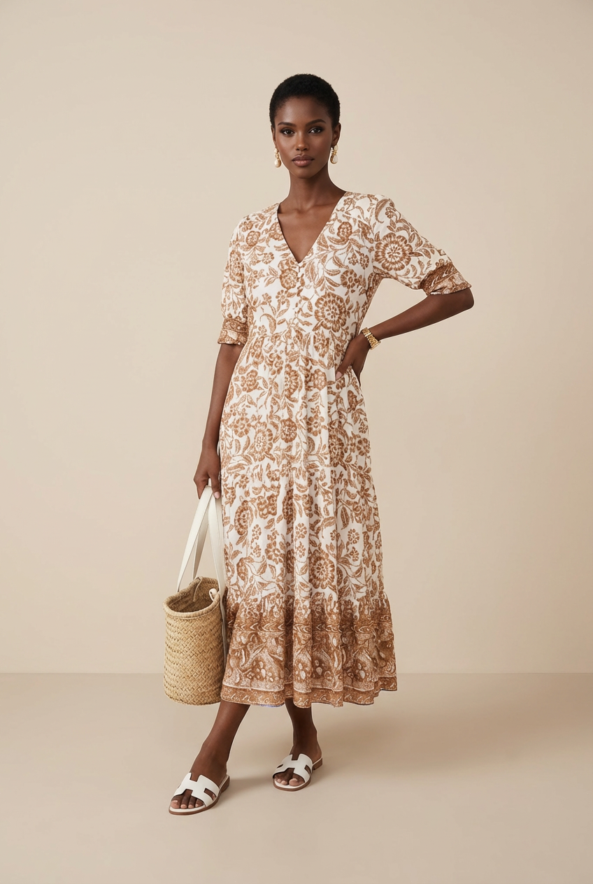 Keisha | Graceful V-Neck Floral