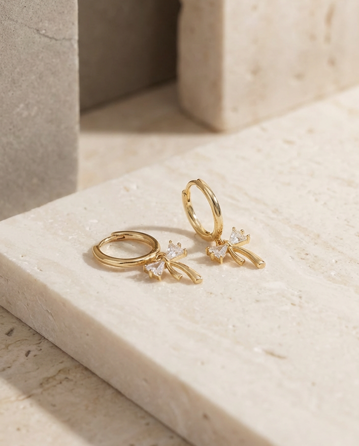 Mia Bow Charm Earrings