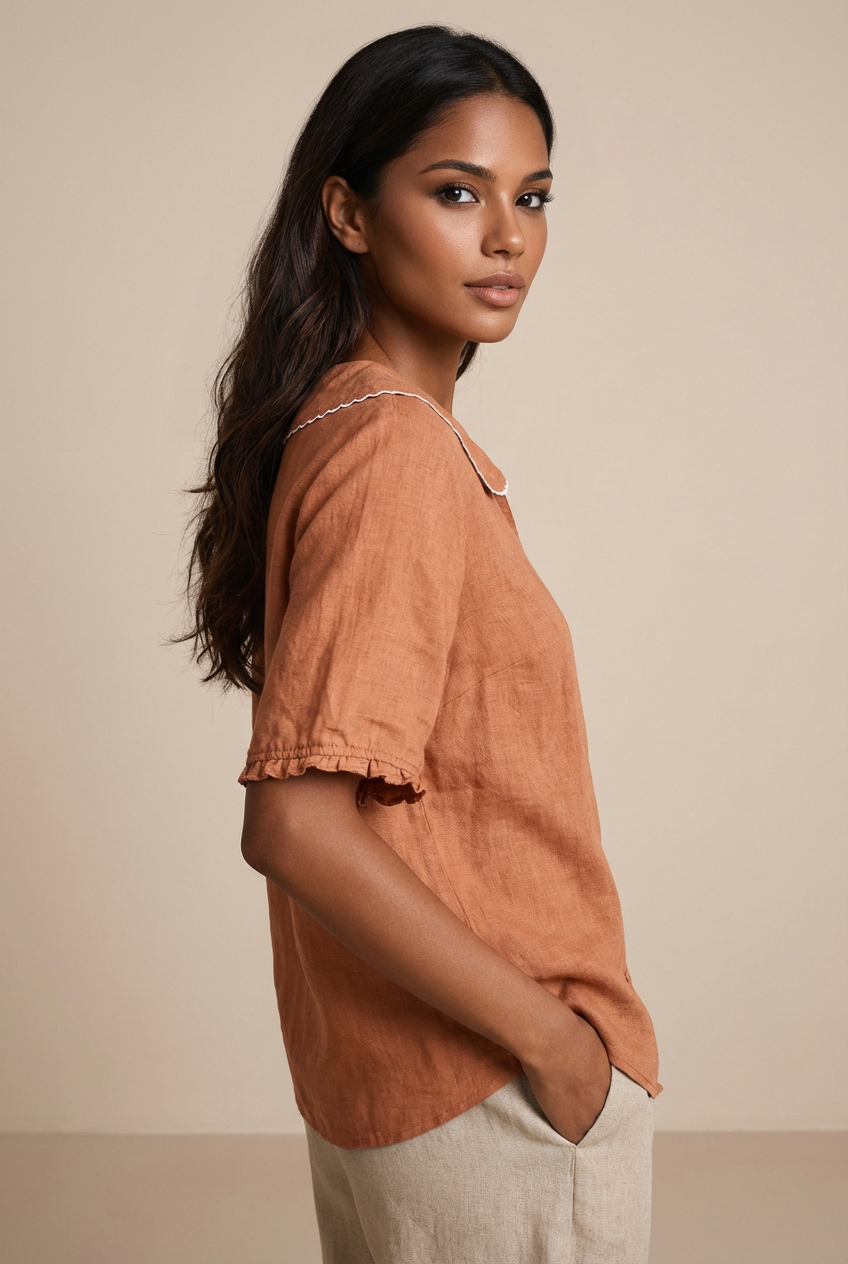 Clara Cotton-Linen Blouse