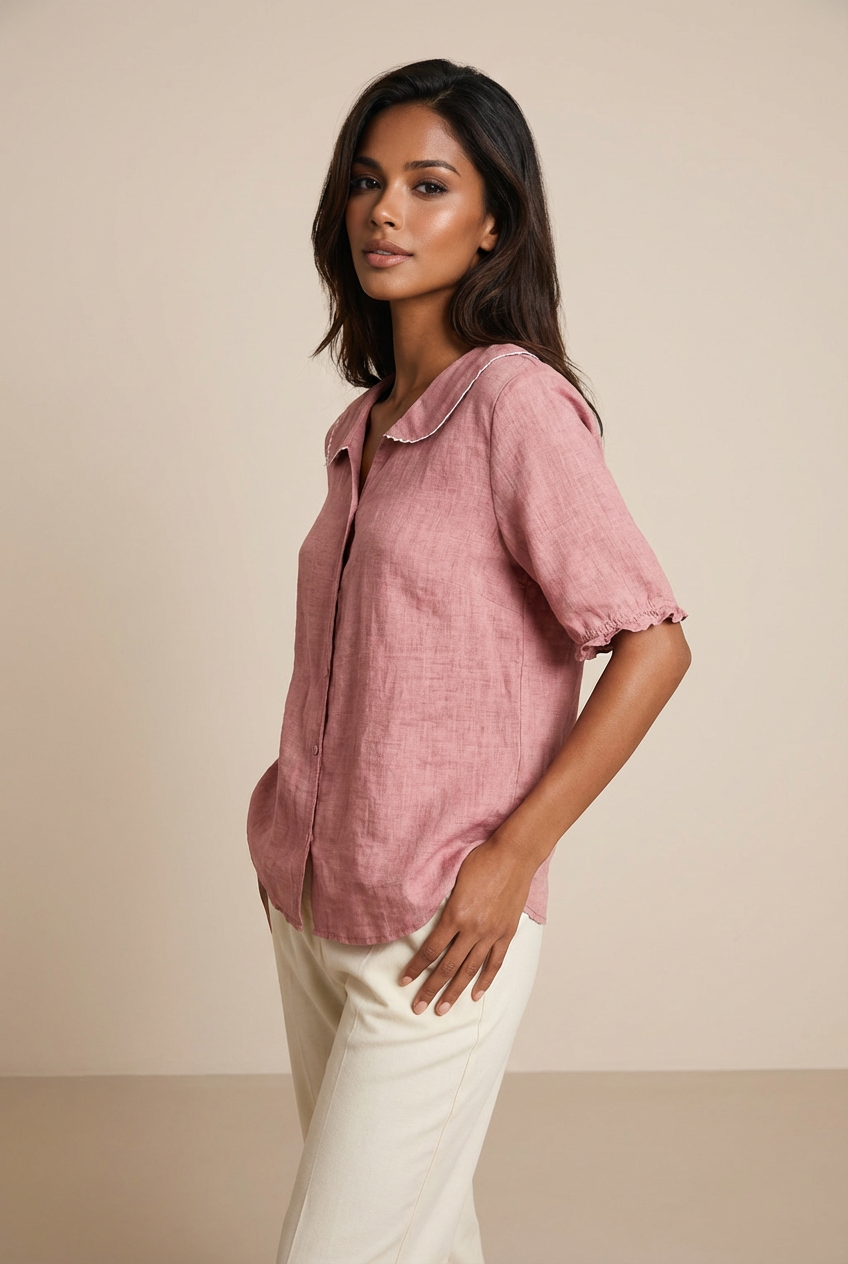 Clara Cotton-Linen Blouse