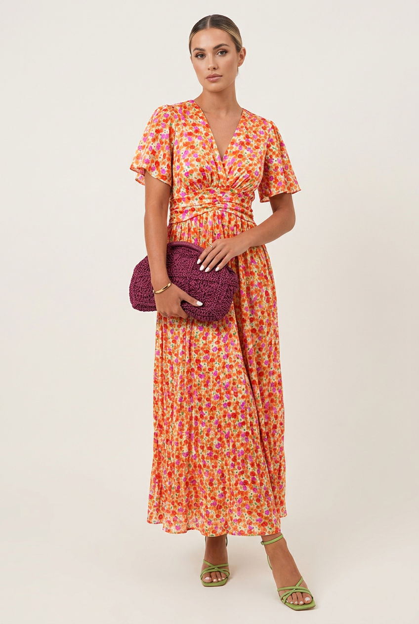 Faith - Elegant Long Dress With Flowers
