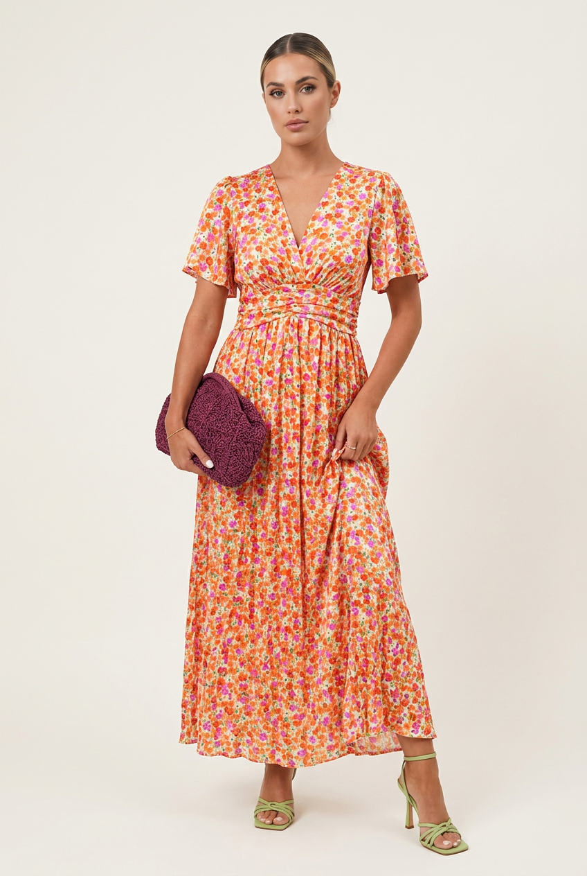 Faith - Elegant Long Dress With Flowers