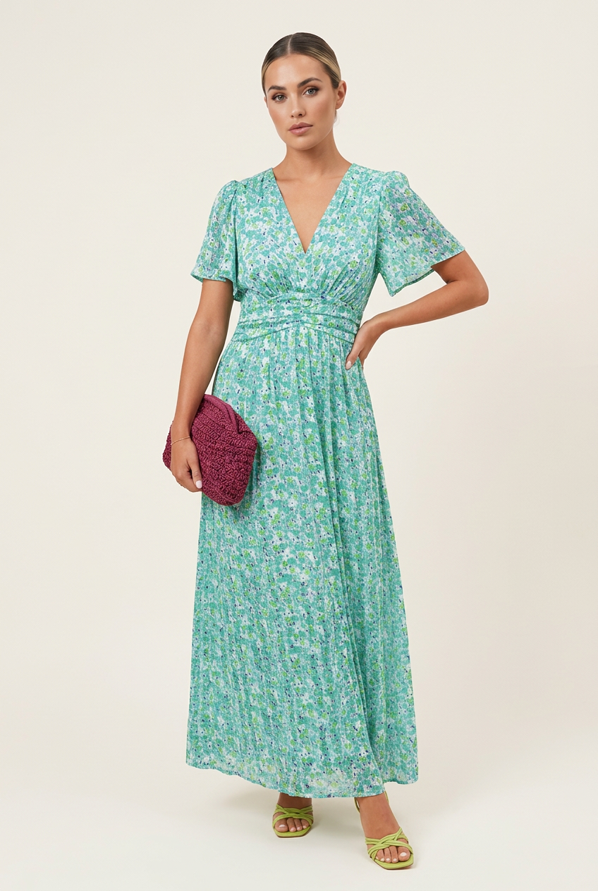 Faith - Elegant Long Dress With Flowers