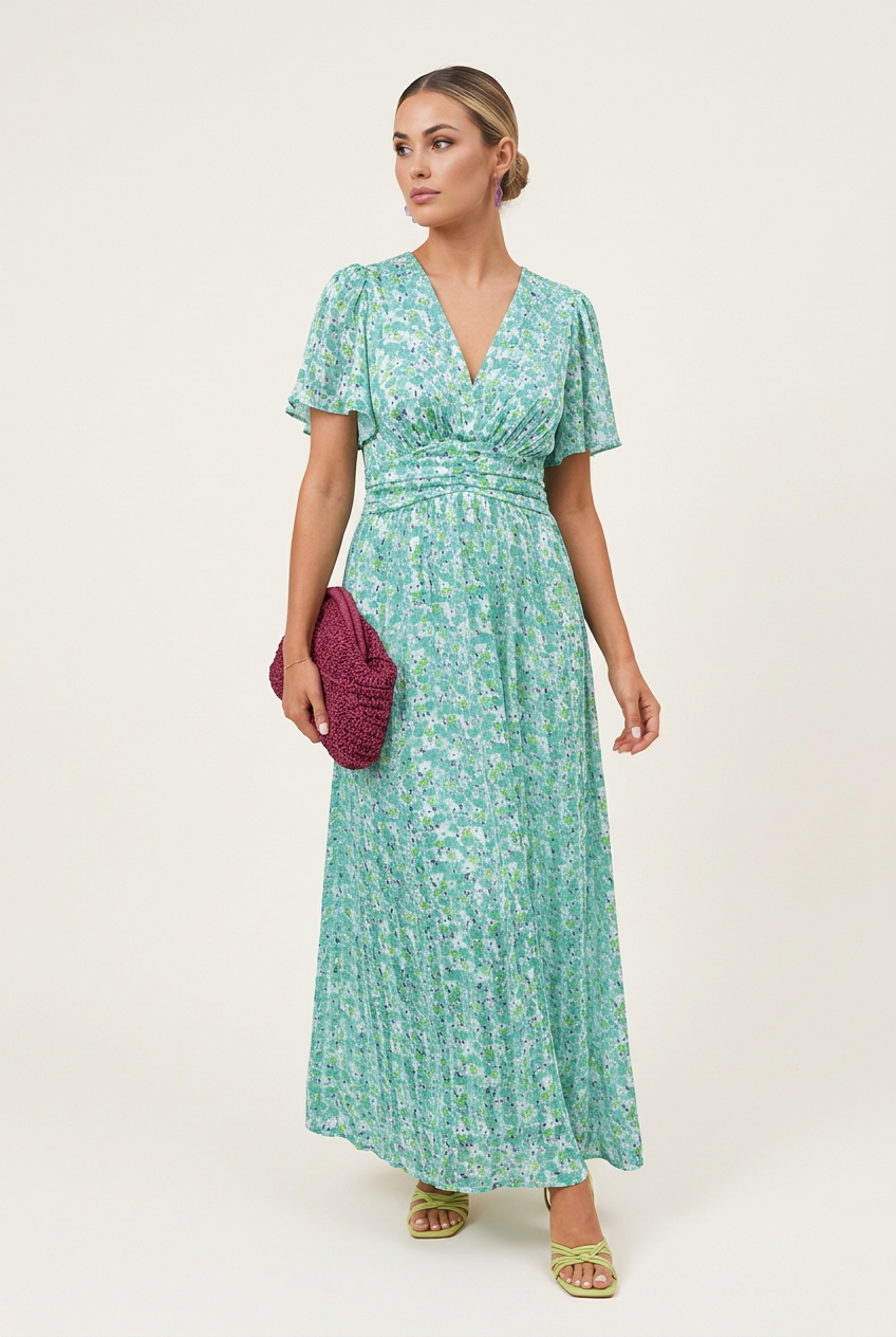 Faith - Elegant Long Dress With Flowers
