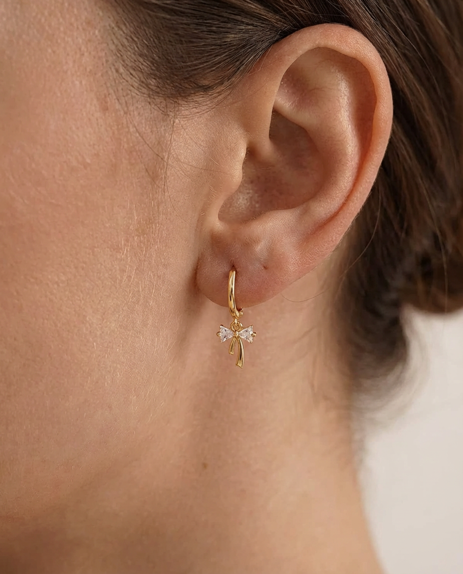 Mia Bow Charm Earrings