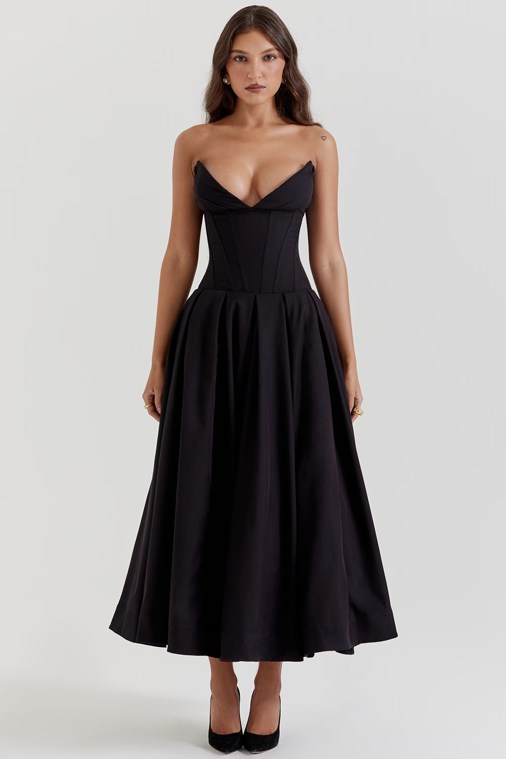 Katherine Off-Shoulder Corset Midi Dress