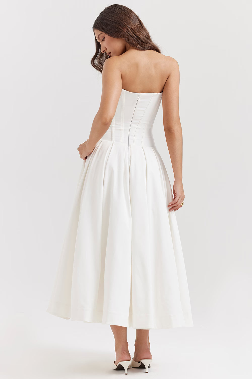 Katherine Off-Shoulder Corset Midi Dress