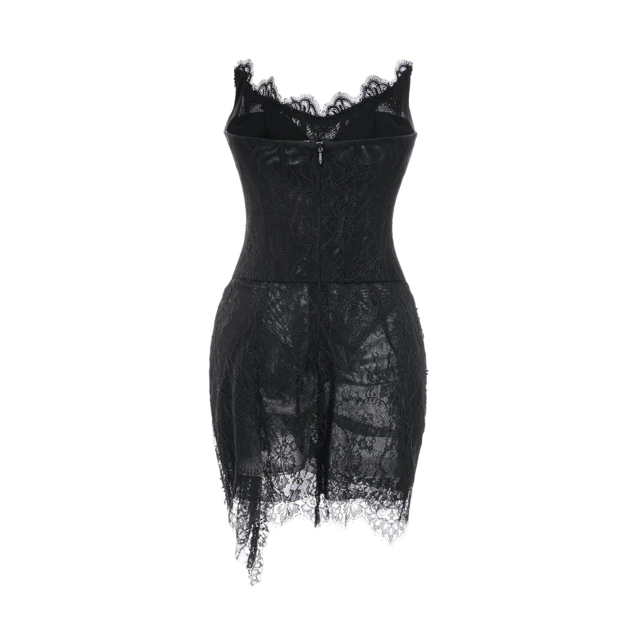 Sylvie black faux-pearl embellished mini dress