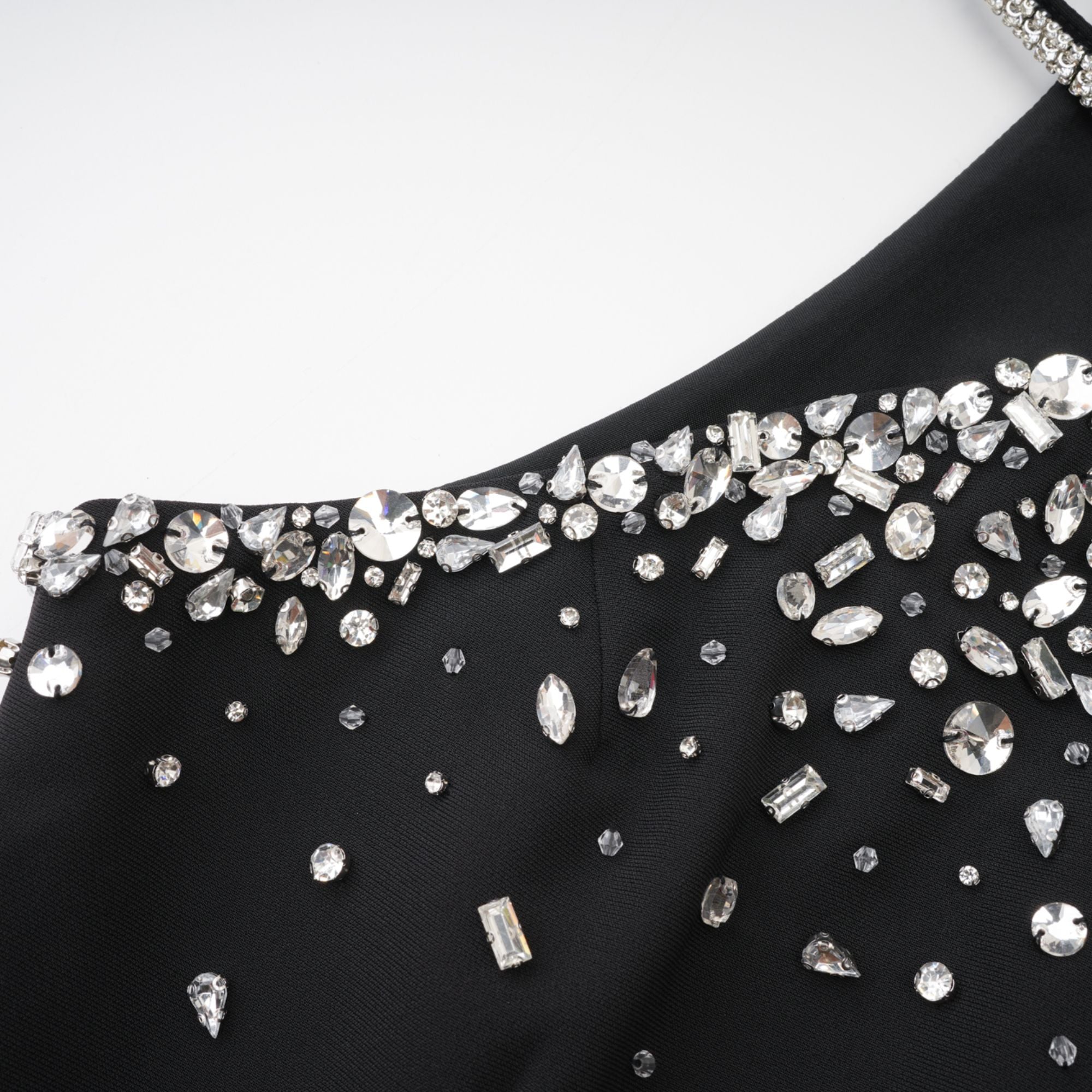 Xanthea black embellished mini dress